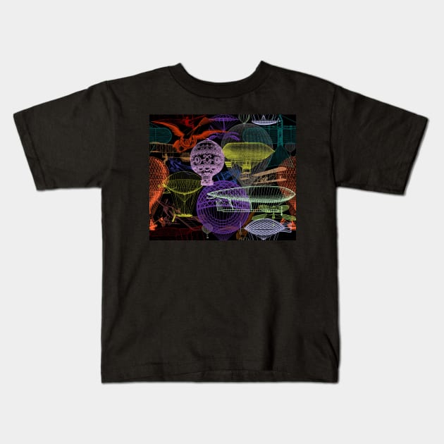 Airships Kids T-Shirt by implexity